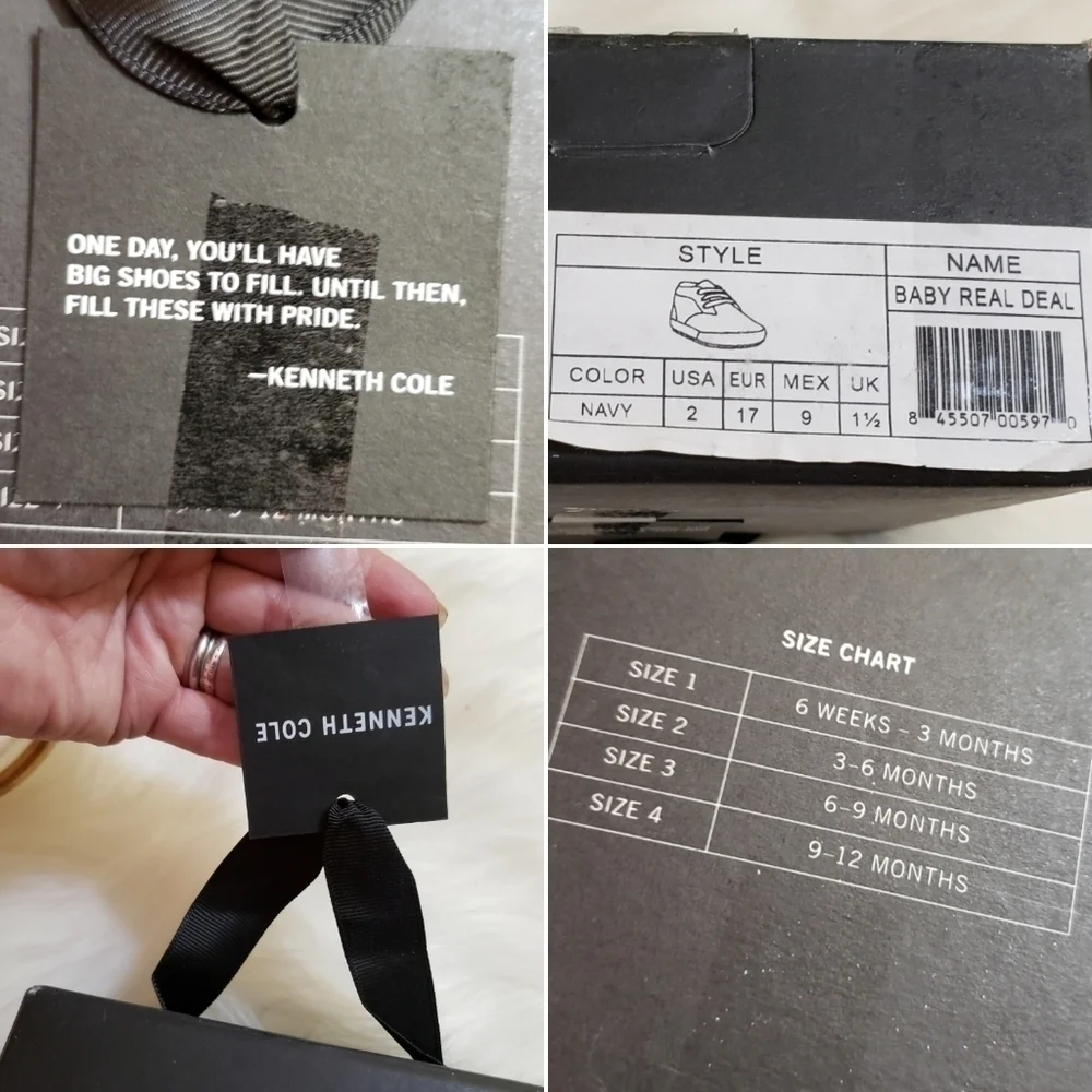 Kenneth Cole Blue Baby Real Deal shoes Size 2 ( 3- 6 Months )